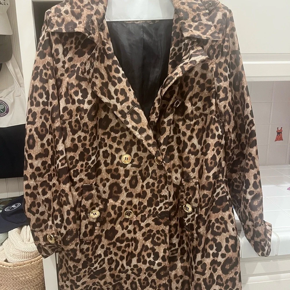 Michael Kors Leopard Print rain coat